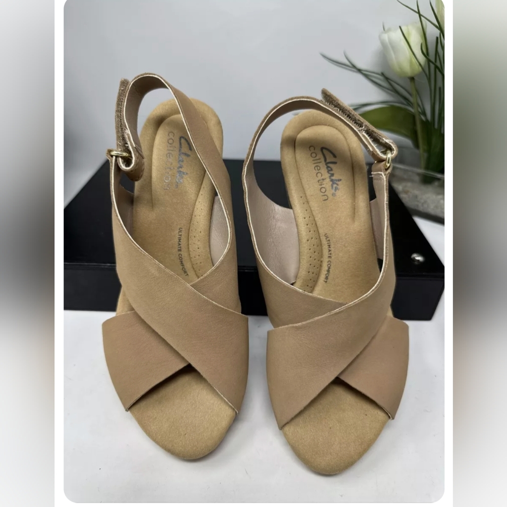 EUC Clarks Annadel Wedge Sandal 6.5